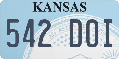 KS license plate 542DOI