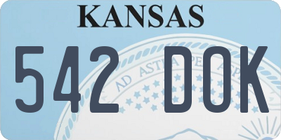 KS license plate 542DOK