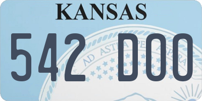 KS license plate 542DOO