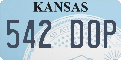 KS license plate 542DOP