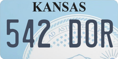 KS license plate 542DOR