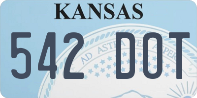 KS license plate 542DOT