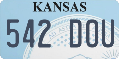 KS license plate 542DOU