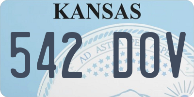 KS license plate 542DOV