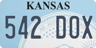 KS license plate 542DOX