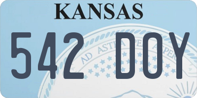 KS license plate 542DOY