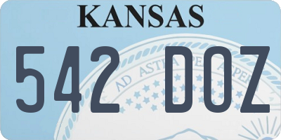 KS license plate 542DOZ