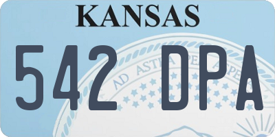 KS license plate 542DPA