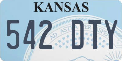 KS license plate 542DTY