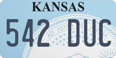 KS license plate 542DUC