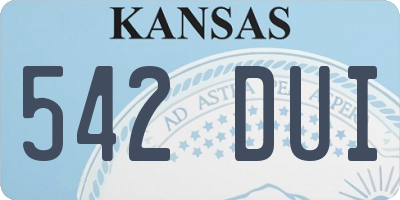 KS license plate 542DUI