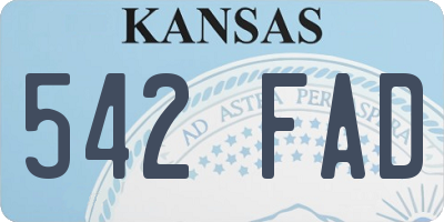 KS license plate 542FAD