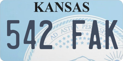 KS license plate 542FAK