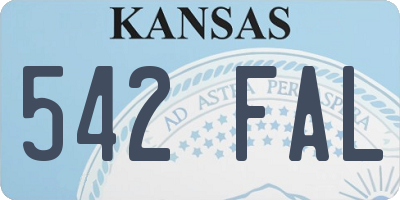 KS license plate 542FAL