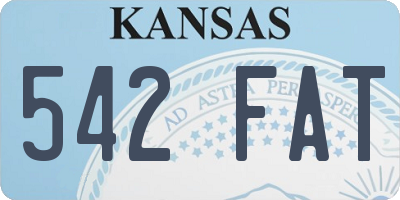KS license plate 542FAT