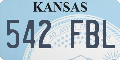 KS license plate 542FBL