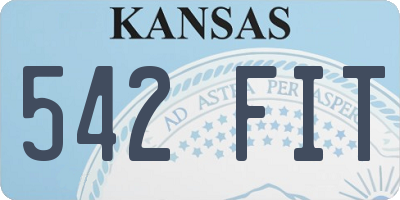 KS license plate 542FIT
