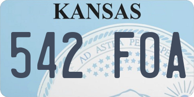 KS license plate 542FOA