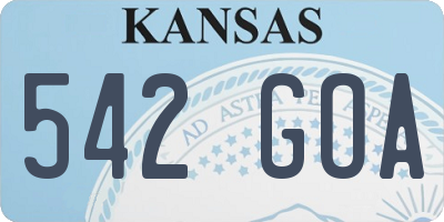 KS license plate 542GOA