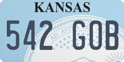 KS license plate 542GOB