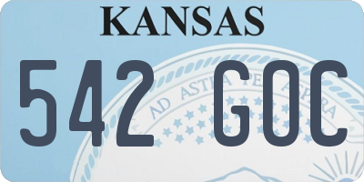 KS license plate 542GOC