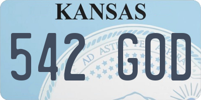 KS license plate 542GOD