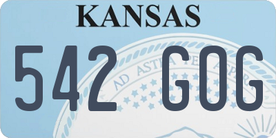 KS license plate 542GOG