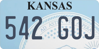 KS license plate 542GOJ