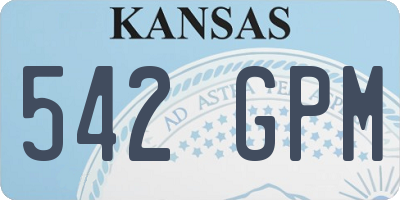 KS license plate 542GPM