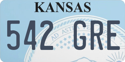 KS license plate 542GRE