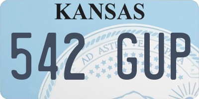 KS license plate 542GUP