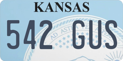 KS license plate 542GUS