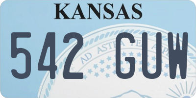 KS license plate 542GUW