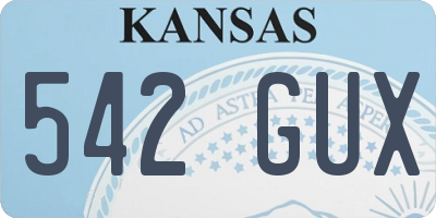 KS license plate 542GUX