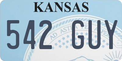 KS license plate 542GUY