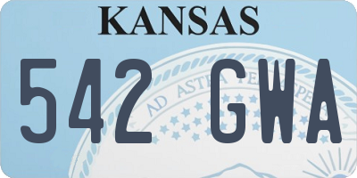 KS license plate 542GWA