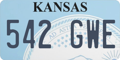 KS license plate 542GWE