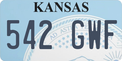KS license plate 542GWF