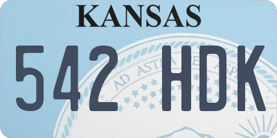 KS license plate 542HDK