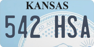 KS license plate 542HSA