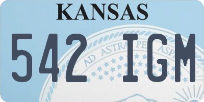 KS license plate 542IGM
