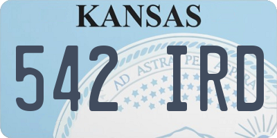 KS license plate 542IRD