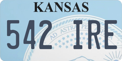 KS license plate 542IRE