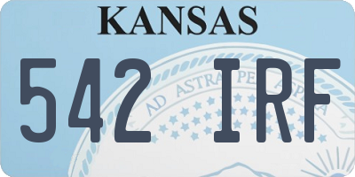 KS license plate 542IRF