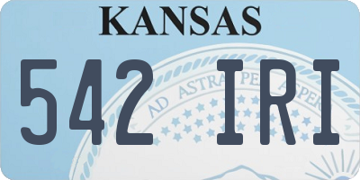 KS license plate 542IRI