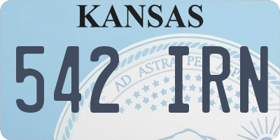 KS license plate 542IRN