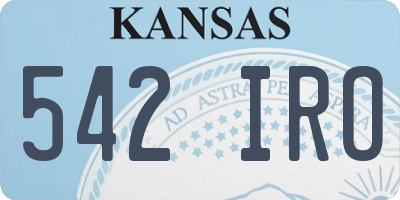 KS license plate 542IRO