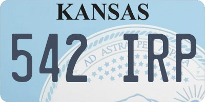 KS license plate 542IRP
