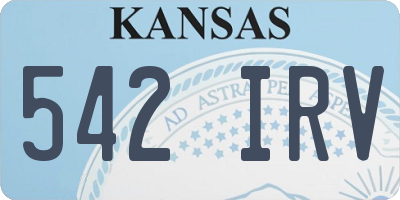 KS license plate 542IRV