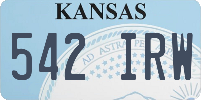 KS license plate 542IRW